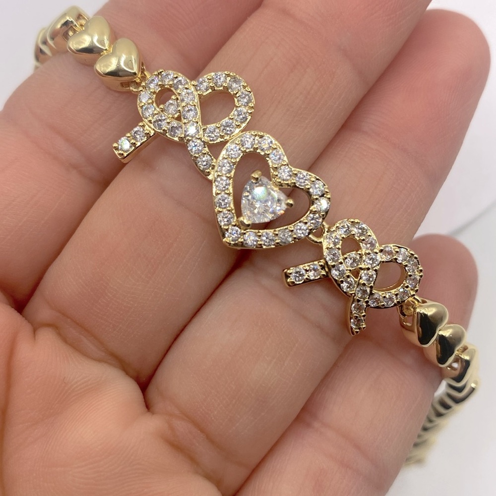 Zircon Golden Heart Bracelet